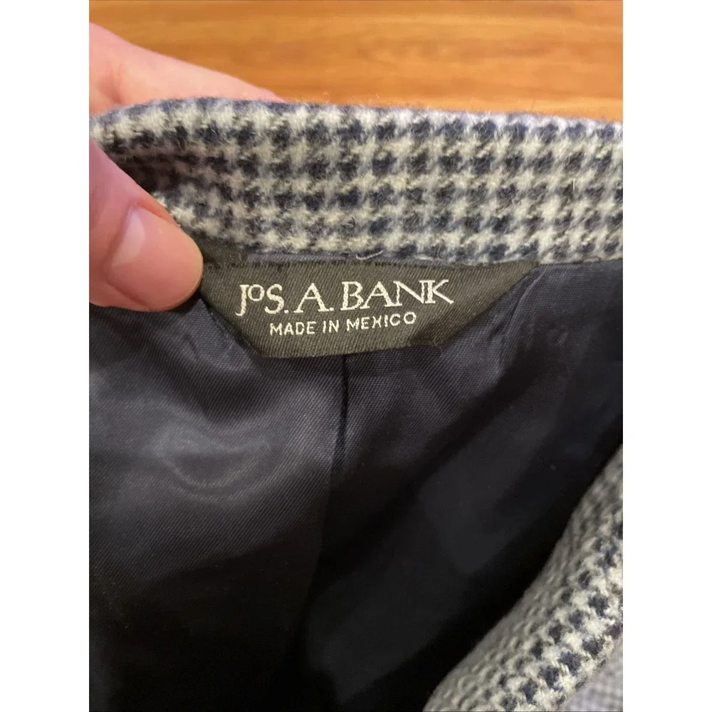 New Jos A Bank Men's 100% Camel Hair Houndstooth Blazer Size‎ 42R